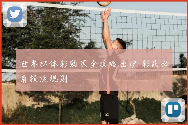 世界杯体彩购买全攻略出炉 彩民必看投注规则